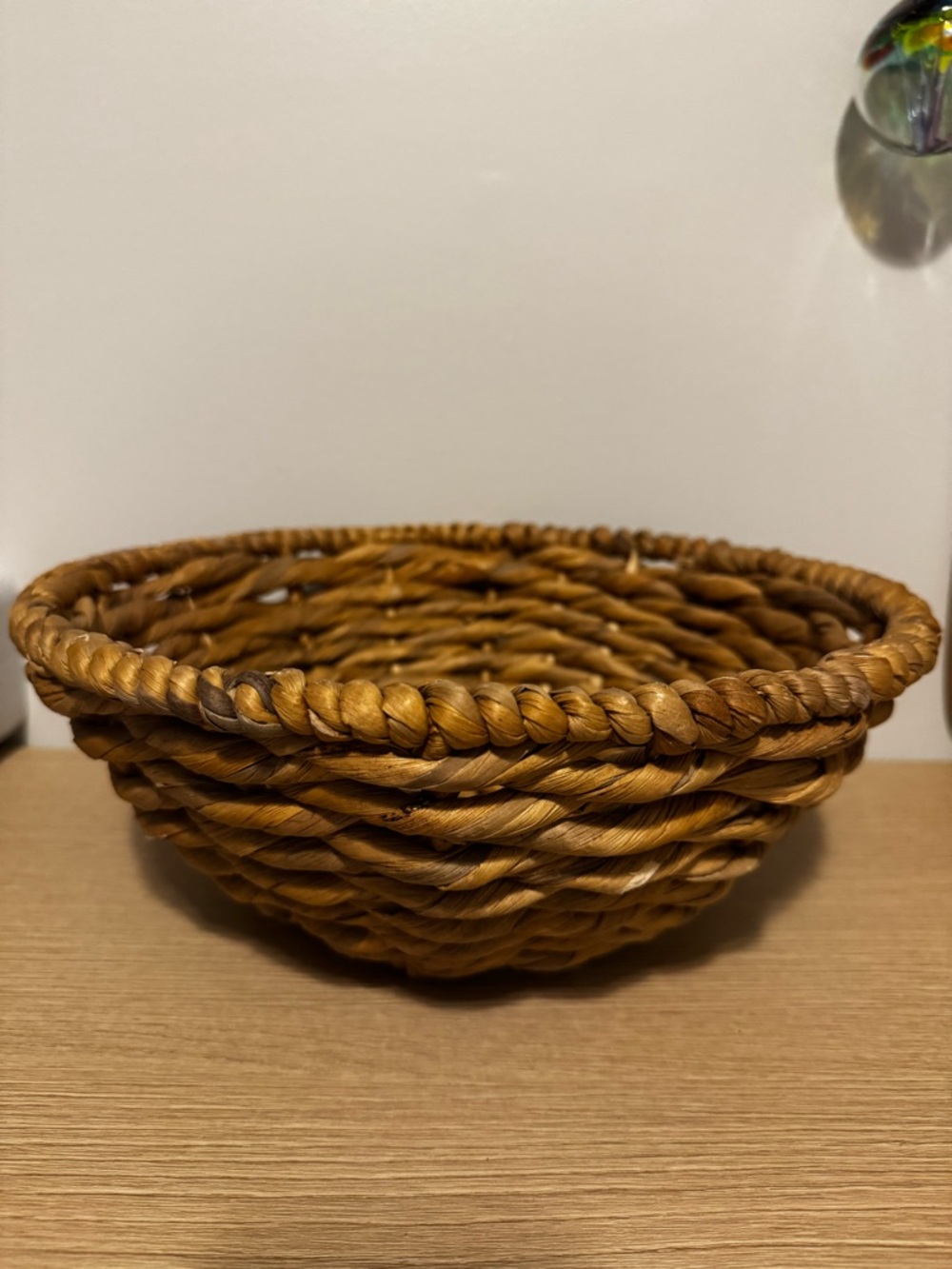 Handwoven Brown Decorative Woven Bowl - Natural Home Accent